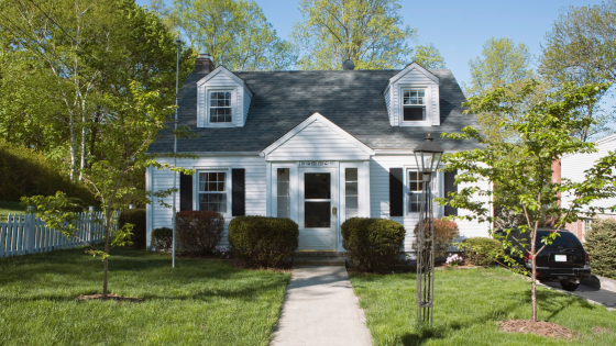 A yellow suburban house exterior