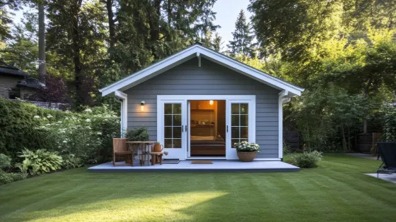 Detached in-law apartment in a backyard